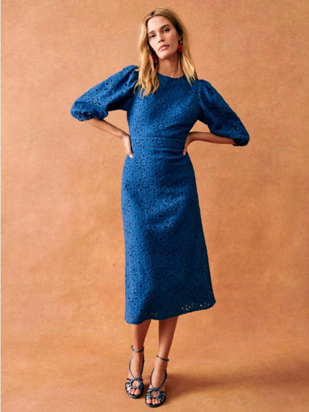 Sezane Cali Dress Ocean Blue US size 12